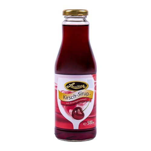Kirsch-Sirup, der Lausitzer Fruchtsirup / Cherry Verdünnungssaft mit 6x500ml in der Glasflasche von Lausitzer