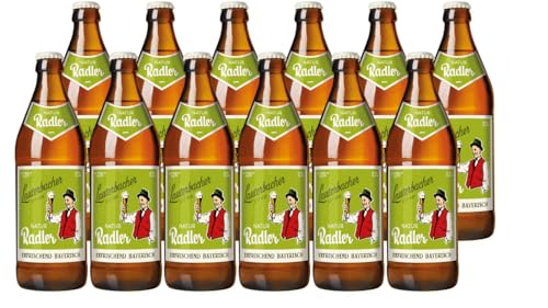 Lauterbacher Natur Radler 0,5l - Bayerisches, naturtrübes Radler, erfrischendes Zitronenbier (12 x 0,5l) von Lauterbacher