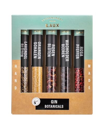 Laux Gin Botanical Set | 5 Premium DIY Gin Gewürze | Hochwertige Zutaten | Geschenke für Gin-Liebhaber | Gin zum Selber Machen von Laux