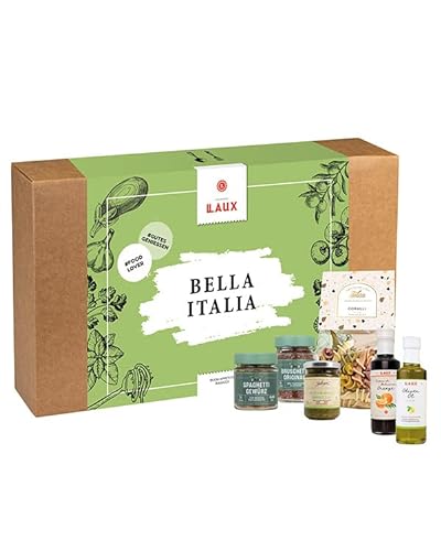 LAUX Bella Italia Set - Geschenkbox mit 6 Italienischen Feinkost-Spezialitäten - Aus Hochwertigen Zutaten - Geschenke für Frauen - Weihnachtsgeschenke von Laux