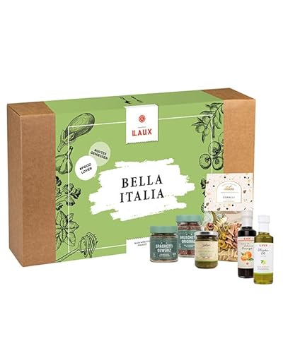 LAUX Bella Italia Set - Geschenkbox mit 6 Italienischen Feinkost-Spezialitäten - Aus Hochwertigen Zutaten - Geschenke für Frauen - Weihnachtsgeschenke von Laux