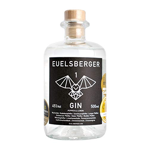 Euelsberger Gin 45% Vol, Dry Gin mit erfrischender Kräuter & Zitrusnote, 500ml von Laux