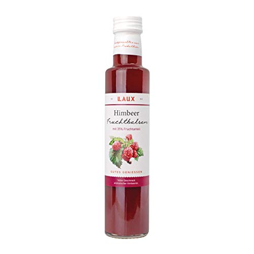 LAUX Himbeer Fruchtbalsam Essig in 250ml Flasche mit 35% Fruchtanteil von Laux
