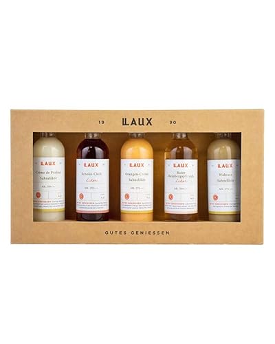 LAUX Likör Geschenkbox - Premium Likör Probierset mit 5 Edlen Sorten - Aus Hochwertigen Zutaten - Ohne Künstliche Aromen (5 x 40ml) - Geschenk zu Muttertag von Laux