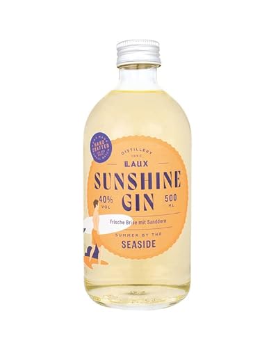 LAUX Sunshine Gin Sanddorn | Handcrafted Premium Gin mit Sanddorn & Wacholder | Aus Hochwertigen Zutaten | Geschenke für Frauen & Männer | (40% Vol.) (500ml) von Laux