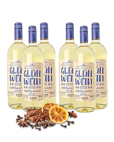 LAUX Weißer Glühwein (6 x 1l) | Weihnachtlich Aromatischer Glühwein | Fruchtig-Würzig Mit Hochwertigen Zutaten - Weihnachtsgeschenke (9,5% Vol.) von Laux
