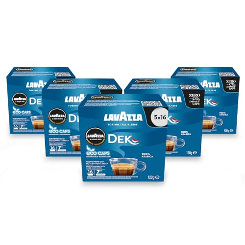 Lavazza A Modo Mio Espresso Dek Cremoso, Kaffee, Entkoffeiniert, Kaffeekapseln, Arabica, 80 Kapseln von Lavazza