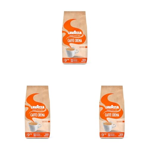 Lavazza, Caffè Crema Gustoso, Kaffeebohnen, für Espressomaschinen, mit Würzigem und Nussigen Aroma, für einen Kräftigen Geschmack, Arabica und Robusta, Intensität 9/10, Mittlere Röstung, 1 kg Packung Lavazza, Caffè Crema Gustoso, Kaffeebohnen, für Espressomaschinen, mit Würzigem und Nussigen Aroma, für einen Kräftigen Geschmack, Arabica und Robusta, Intensität 9/10, Mittlere Röstung, 1 kg Packung von Lavazza