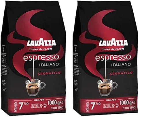 Lavazza, Espresso Aromatico, Arabica & Robusta Kaffeebohnen, Ideal für Espressomaschinen, Schokolade & Trockenfrüchte Aromen, Aromatischer Geschmack, Intensität 7/10, Leichte Röstung, 1kg Packung Lavazza, Espresso Aromatico, Arabica & Robusta Kaffeebohnen, Ideal für Espressomaschinen, Schokolade & Trockenfrüchte Aromen, Aromatischer Geschmack, Intensität 7/10, Leichte Röstung, 1kg Packung von Lavazza