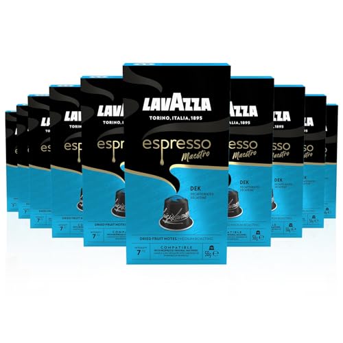 Lavazza, Espresso Dek, Intensität 7/13, Kompatibel mit Nespresso Maschinen, 10x10 Kapseln, Entkoffeiniert von Lavazza