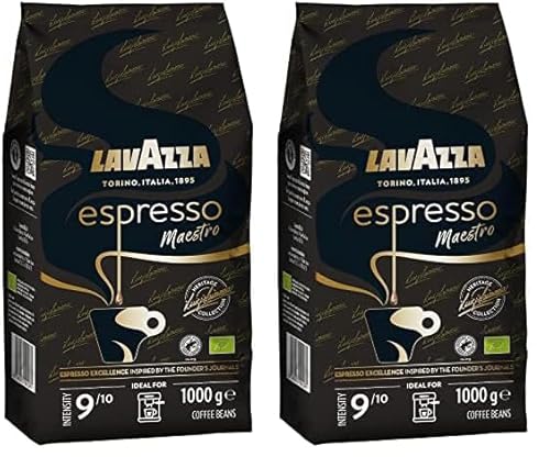 Lavazza, Espresso Maestro, Kaffeebohnen für Espressomaschinen, Ausgewogener & Aromatischer Frucht- und Blumengeschmack, Intensität 9/10, 100% Bio Arabica & Robusta, Langsame & Sanfte Röstung, 1 Kg Lavazza, Espresso Maestro, Kaffeebohnen für Espressomaschinen, Ausgewogener & Aromatischer Frucht- und Blumengeschmack, Intensität 9/10, 100% Bio Arabica & Robusta, Langsame & Sanfte Röstung, 1 Kg von Lavazza