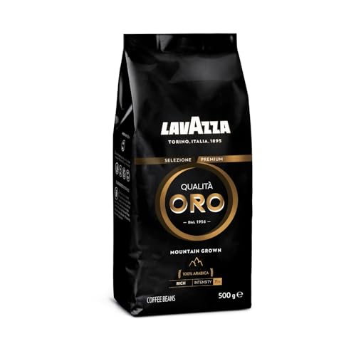 Lavazza, Qualità Oro Mountain Grown, geröstete Kaffeebohnen, für Espresso, Körperreich und samtig, Intensität 7/10, 100 % Arabica, Mittlere Röstung, 1x 500g von Lavazza
