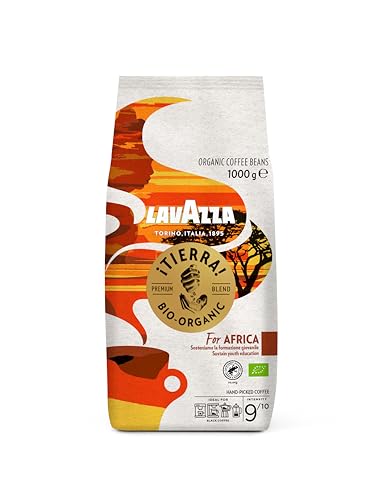 Lavazza, Tierra For Africa, 100% Bio Kaffeebohnen, Ideal für Espressomaschinen, Kräftiger und Vollmundiger Geschmack, Intensität 9/10, Aromen von Nüssen, Mittlere Röstung, 1 kg Packung Lavazza, Tierra For Africa, 100% Bio Kaffeebohnen, Ideal für Espressomaschinen, Kräftiger und Vollmundiger Geschmack, Intensität 9/10, Aromen von Nüssen, Mittlere Röstung, 1 kg Packung von Lavazza
