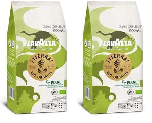 Lavazza, Tierra For Planet, 100% Bio-Arabica Kaffeebohnen, Ideal für Espressomaschinen, Milder Geschmack, Intensität 6/10, Fruchtige & Blumige Aromen, Leichte Röstung, 1 kg Packung (Packung mit 2) Lavazza, Tierra For Planet, 100% Bio-Arabica Kaffeebohnen, Ideal für Espressomaschinen, Milder Geschmack, Intensität 6/10, Fruchtige & Blumige Aromen, Leichte Röstung, 1 kg Packung (Packung mit 2) von Lavazza