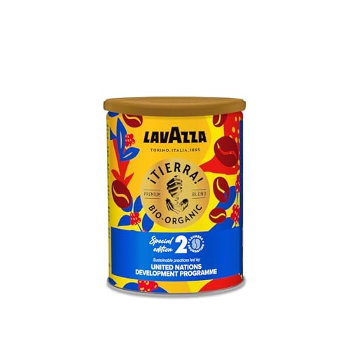 Lavazza, ¡Tierra! Special Edition, Bio-Mahlkaffee, 250 g, Ideal für Mokka, mit aromatischen Noten von Früchten und Blumen, 100% Arabica, Intensität 6/10, mittlere Röstung Lavazza, ¡Tierra! Special Edition, Bio-Mahlkaffee, 250 g, Ideal für Mokka, mit aromatischen Noten von Früchten und Blumen, 100% Arabica, Intensität 6/10, mittlere Röstung von Lavazza