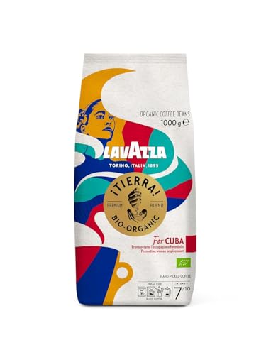 Lavazza, Tierra for Cuba, Bio-Kaffeebohnen, Ideal für Espressomaschinen, mit Aromen von Schokolade und Trockenfrüchten, Arabica und Robusta, Intensität 7/10, Mittlere Röstung, 1 kg Lavazza, Tierra for Cuba, Bio-Kaffeebohnen, Ideal für Espressomaschinen, mit Aromen von Schokolade und Trockenfrüchten, Arabica und Robusta, Intensität 7/10, Mittlere Röstung, 1 kg von Lavazza