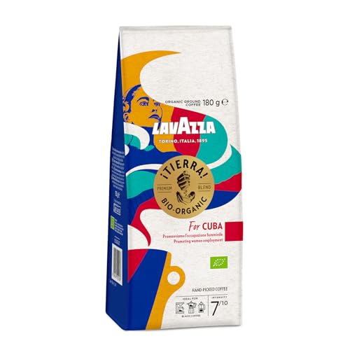 Lavazza, Tierra for Cuba, Gemahlener Bio-Kaffee, Ideal für die Moka-Kanne, mit Aromen von Schokolade und Trockenfrüchten, Arabica und Robusta, Intensität 7/10, Mittlere Röstung, 180 g Lavazza, Tierra for Cuba, Gemahlener Bio-Kaffee, Ideal für die Moka-Kanne, mit Aromen von Schokolade und Trockenfrüchten, Arabica und Robusta, Intensität 7/10, Mittlere Röstung, 180 g von Lavazza