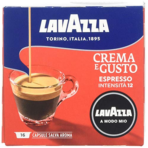 Lavazza A Modo Mio Crema e Gusto, Kaffee, Kaffeekapseln, Gemahlener Röstkaffee, 16 Kapseln Lavazza A Modo Mio Crema e Gusto, Kaffee, Kaffeekapseln, Gemahlener Röstkaffee, 16 Kapseln von Lavazza