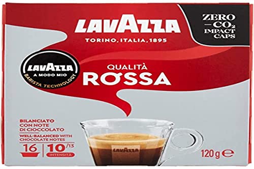 Lavazza A Modo Mio Qualita Rossa, Kaffee, Kaffeekapseln, Gemahlener Röstkaffee, 16 Kapseln von Lavazza