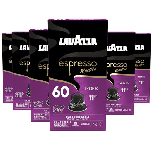 Lavazza Arabica & Rugged Espresso Intense Aluminium-Kapseln, kompatibel mit Nespresso-Original-Maschinen, 10 Stück (6 Stück) – Sparsame, intensive und Ganzkörper-Packung von Lavazza