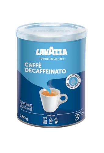 Lavazza, Caffè Decaffeinato, Gemahlener Kaffee, für Mokka-Kannen, Koffeinfreier Espresso, mit Aromanoten von Trockenfrüchten, Arabica & Robusta, Intensität 3/10, Mittlere Röstung, 250 g von Lavazza