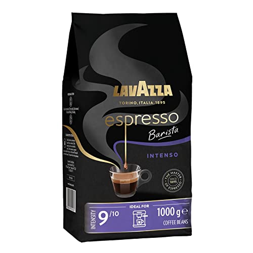 Lavazza, Espresso Barista Intenso, ganze Arabica und Robusta Kaffeebohnen, mit Kakao- und Holzaromen, für einen intensiven Kaffee, Intensität 9/10, mittlere Röstung, 1 kg Packung von Lavazza