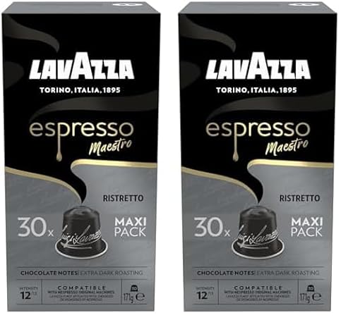 Lavazza Espresso Maestro Ristretto, intensiv und vollmundig, 30 Kapseln, Nespresso kompatibel (Packung mit 2) von Lavazza