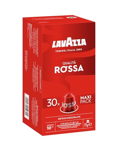 Lavazza Espresso Qualita Rossa , vollmundiger und ausgewogener Espresso, 30 Kapseln, Nespresso kompatibel von Lavazza