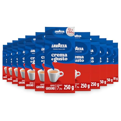 Lavazza Kaffee Crema E Gusto, gemahlen, geeignet für Mokka Herdkanne, 12 Pack, 12 x 250g von Lavazza