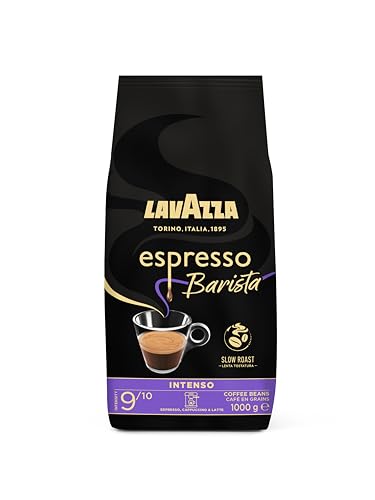 Lavazza, Espresso Barista Intenso, ganze Arabica und Robusta Kaffeebohnen, mit Kakao- und Holzaromen, für einen intensiven Kaffee, Intensität 9/10, mittlere Röstung, 1 kg Packung von Lavazza