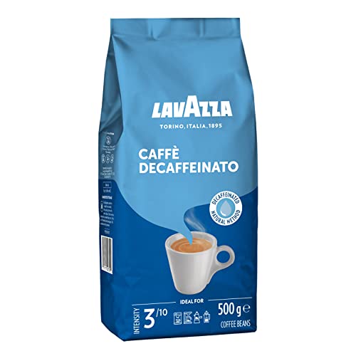 Lavazza, Caffè Decaffeinato, Entkoffeinierte Arabica und Robusta Kaffeebohnen, Kaffee mit Mandel- und Honigaroma, Intensität 3/10, Mittlere Röstung, 500 g (1er Pack) von Lavazza