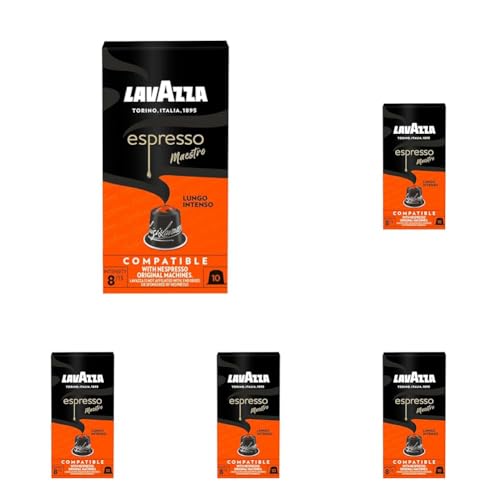 Lavazza Lungo Intenso, Intensives Espresso-Erlebnis mit Noten von Karamell und Schokolade, 10 Kapseln, Nespresso kompatibel (Packung mit 5) von Lavazza