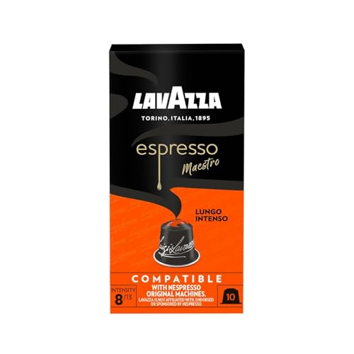 Lavazza Lungo Intenso, Intensives Espresso-Erlebnis mit Noten von Karamell und Schokolade, 10 Kapseln, Nespresso kompatibel von Lavazza