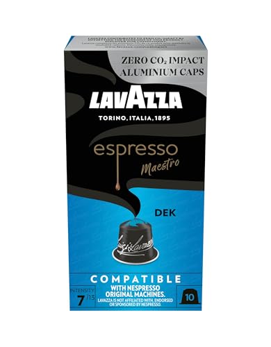 Lavazza Maestro Dek, Entkoffeinierter Espresso mit Aromen von Trockenfrüchten, 10 Kapseln, Nespresso kompatibel von Lavazza