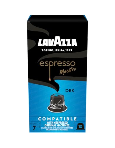 Lavazza Maestro Dek, Entkoffeinierter Espresso mit Aromen von Trockenfrüchten, 10 Kapseln, Nespresso kompatibel von Lavazza