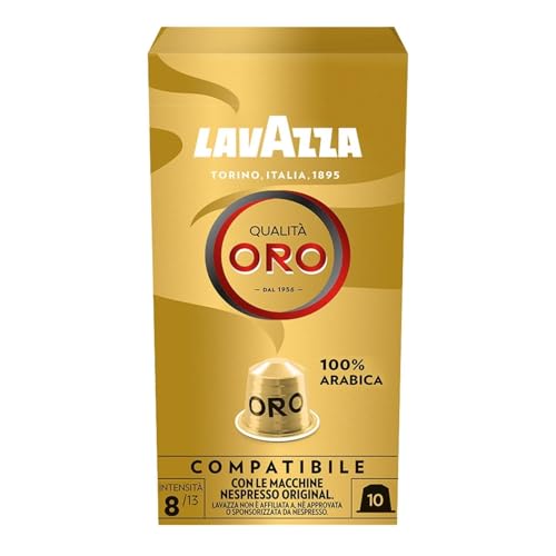 Lavazza Qualità Oro, Arabica-Bohnen mit fruchtig-floralem Geschmack, 10 Kapseln, Nespresso kompatibel von Lavazza