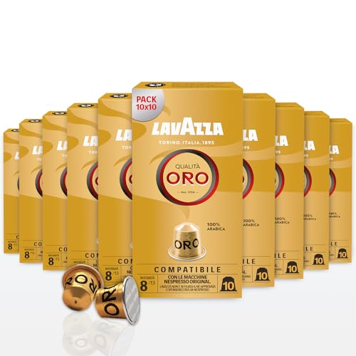 Lavazza Qualità Oro, Arabica-Bohnen mit fruchtig-floralem Geschmack, 10 x 10 Kapseln, Nespresso kompatibel von Lavazza