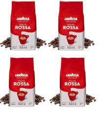 Lavazza, Qualità Rossa Kaffeebohnen, 4 Packungen à 1 kg, mit aromatischen Noten von Schokolade und Trockenfrüchten, Arabica und Robusta, Intensität 5/10, mittlere Braten von Lavazza