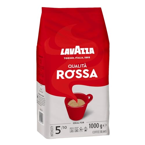 Lavazza, Qualità Rossa, Arabica & Robusta Kaffeebohnen, mit Aromanoten von Schokolade und Trockenfrüchten, Intensität 5/10, Mittlere Röstung, 1 Kg von Lavazza