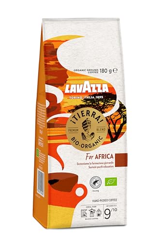 Lavazza Tierra For Africa, 100% Bio Arabica Medium Roast Gemahlener Kaffee, 180 g, 6 stück von Lavazza