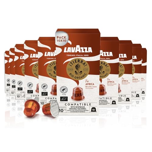 Lavazza Tierra for Africa Bio Organic, Espresso mit Noten von Karamell und Schokolade, 10x10 Kapseln, Nespresso kompatibel Lavazza Tierra for Africa Bio Organic, Espresso mit Noten von Karamell und Schokolade, 10x10 Kapseln, Nespresso kompatibel von Lavazza