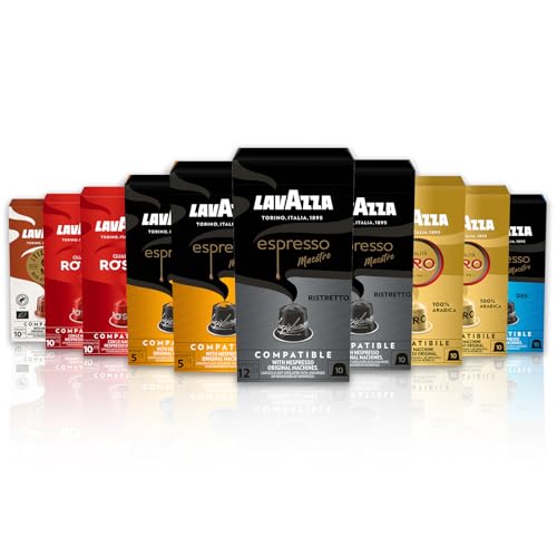 Lavazza, Variety Pack, 100 Aluminiumkapseln Kompatibel mit Nespresso Original Maschinen, Espresso Maestro Ristretto, Lungo und Dek, Qualità Oro, Qualità Rossa, Tierra for Africa von Lavazza