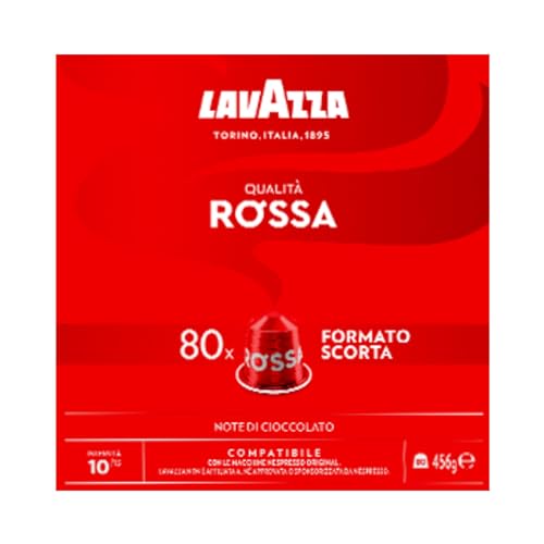 Lavazza Qualità Rossa, vollmundiger und ausgewogener Espresso, 80 Kapseln, Nespresso kompatibel von Lavazza