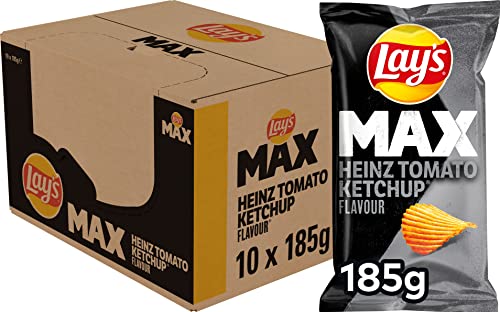 Lay's Max Chips Heinz Tomato Ketchup, Doos 10 stuks x 185 g Lay's Max Chips Heinz Tomato Ketchup, Doos 10 stuks x 185 g von Lay's