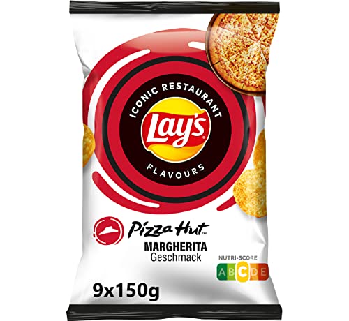 Lay's Pizza Hut Margherita – Knusprig gewürzte Kartoffelchips für eine gelungene Party (9 x 150 g) von Lay's