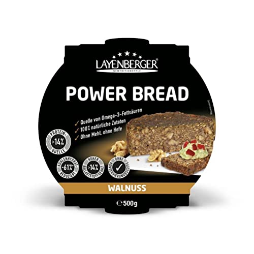 Layenberger Prower Bread Walnuss, Eiweiß- und Ballaststoffquelle, ohne Konservierungsmittel, ohne Hefe, ohne Mehl, mit 14g Protein pro 100g, (1 x 500g) von Layenberger