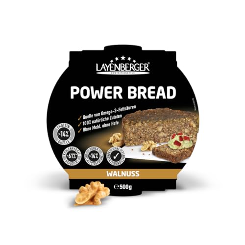 Layenberger Prower Bread Walnuss, Eiweiß- und Ballaststoffquelle, ohne Konservierungsmittel, ohne Hefe, ohne Mehl, mit 14g Protein pro 100g, (1 x 500g) von Layenberger