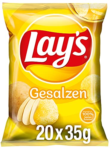 Lay's Gesalzen - Knusprig gesalzene Kartoffelchips für eine gelungene Party (20 x 35g) von Lay's