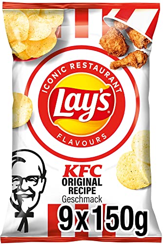Lay's KFC Kentucky Fried Chicken - Knusprig gewürzte Kartoffelchips für eine gelungene Party (9 x 150 g) (Verpackungsdesign kann abweichen) von Lay's