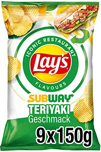 Lay's Subway Chicken Terriyaki - Knusprig gewürzte Kartoffelchips für eine gelungene Party (9 x 150 g) (Verpackungsdesign kann abweichen) von Lay's